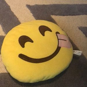 Yellow tongue emoji pillow